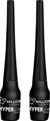 Million Colors Hyper Liquid Eyeliner Combo Waterproof Long Lasting and Quick Drying 5 ml(CHARCOAL 01)