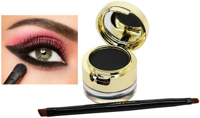 THTC BEST STUDIO TOUCH MATTE & WATER PROOF BLACK GEL EYE LINER & CAKE KAJAL 7 g(BLACK)