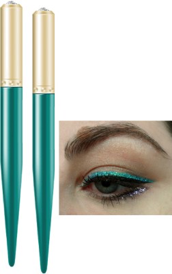 ADJD Combo Shimmer Sparkles Liquid Green Eyeliner for Long Lasting Stay 3 g(Green)