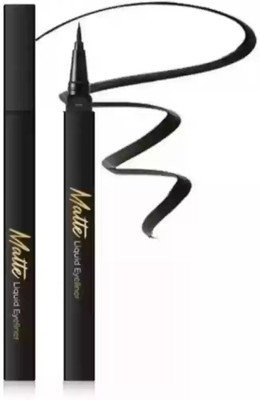 EVERERIN Jet Black Matte Eyeliner Water Proof Long Lasting 1.5 ml(black)