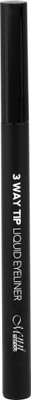 M.N.N 3-Way Tip Liquid Eyeliner | Waterproof, Smudge-Proof & Precision Liner 1.2 g(Black)