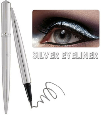 MYEONG Shiny Diamond Silver Color Eyeliner for Long Lasting Stay, Smudge Proof 1.5 g(Silver)