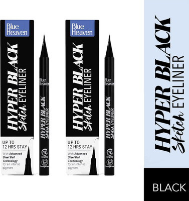 BLUE HEAVEN Hyper Black Sketch Eyeliner 0.6Ml (Pack of 2) 1.2 ml(Black)