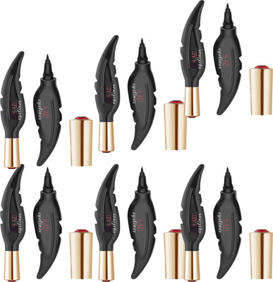 NG MART MAS EYELINER SKETCH BLACK FEATHERS FOR 24hr WATERPROOF EYELINER PACK OF - 6 120 g(BLACK)