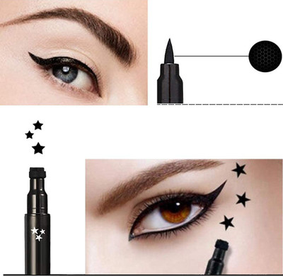 Sheny Liquid Eyeliner Stamps,Double-Side Waterproof Star Eyeliner Smudge-proof 10 g(BLACK)