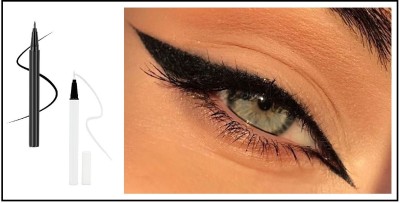 Herrlich BLACK & WHITE WATERPROOF SKETCH PEN EYE LINER FOR WOMEN WITH BOLD LOOK 2.1 g(WHITE & BLACK)