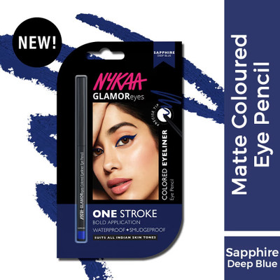 NYKAA ONE STROKE GLAMOReyes colored Eyeliner Sapphire Deep Blue 1 g(Sapphire deep blue)