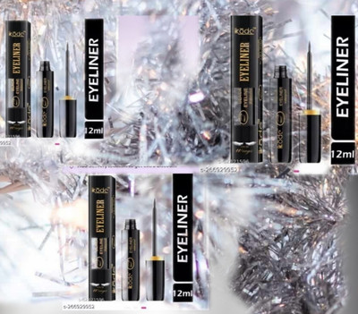 kKode beutiful shade waterproof eye liner pack of 3 40 ml(Black)