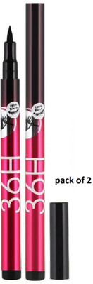 Maryville color shade new black eyeliner easy to use pack of 2 4.1 ml(black)