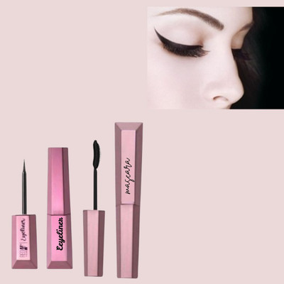 RED4 Long-wearing Just line it eyeliner pack of 1+ just line it mascaa pack of 1 10 g(Black)