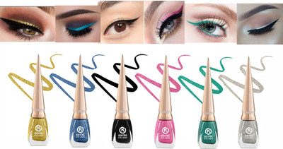 rayne Waterproof Glitter Liquid Eyeliner Combo 36 ml(Multicolor)