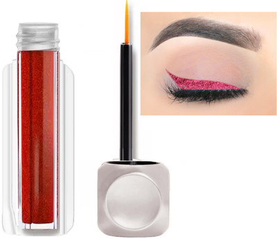 GULGLOW99 Metallic Glitter Liquid Eyeliner | Long Lasting Waterproof Shimmer Eye Liner 3.5 g(RED)