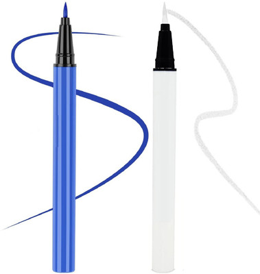 tanvi27 waterproof, non transfer and smudge proof sketch eyeliner 6 g(blue and white)