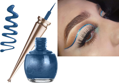 GULGLOW99 Shimmering Liquid Eyeliners with a Smooth Fine Brush Tip And Sparkling 5 ml(PEARL BLUE)