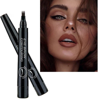 YAWI Eyebrow Tattoo pen 4 micro fork tip applicator eyeliner Creates Natural Eyebrow 2.5 g(black)