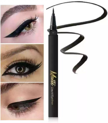 EVERERIN New Jet Black Matte Eyeliner Water Proof Long Lasting 1.5 ml(black)