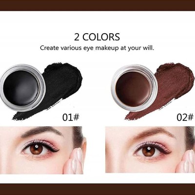 Herrlich Brown + Black Gel Eyeliner Make Up Water-proof Smudge-proof Set Eye Liner 6 g(WALNUT, OIL)