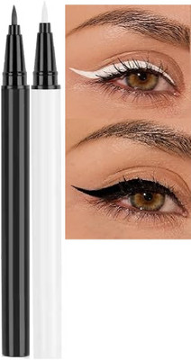 AFARAXIA Use Professional Waterproof Long Lasting Sketch Pen Eyeliner Jet Black and white 2 ml(black, white)