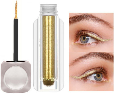 manasona Waterproof Matte Glitter Liquid Eyeliner, Smudge Proof And Long Lasting 3.5 g(Yellow)