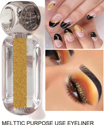 ADJD Gilliter golden Liquid Color Eyeliner Water Proof Smudge Proof Long Lasting 3.5 g(Gilliter golden)