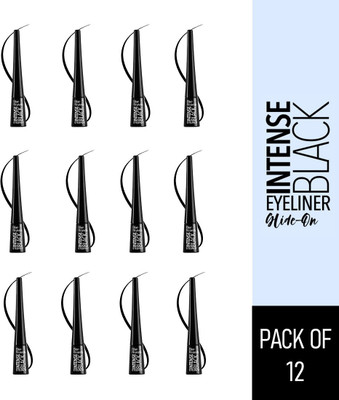 BLUE HEAVEN Intense Black Eyeliner Glide-On, Pack of 12 30 g(Black)