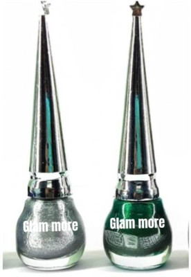 glam more silver and darkgreen eyeliner set 10 ml(multicolor)