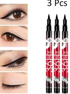 nnbb Water & Smudge Proof 36 Hour Long Lasting Liquid EyeLiner Pack of 3 7.5 g 7.5 g(Black)