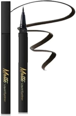 HUZURLU Matte finish liquid black eyeliner lightwet and long wear 1.5 ml(Black)