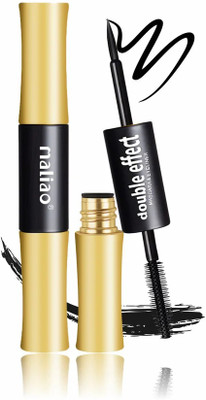 nn best double effect eyeliner with mascara long lasting easy to use waterproof 10 ml(BLACK)