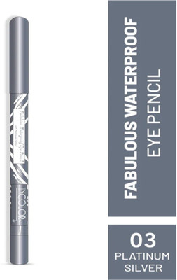 INCOLOR Waterproof Eyeliner Pencil, Platinum Silver, 12 Hour Lasting 1.8 g(SILVER)