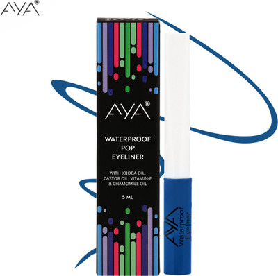 AYA Waterproof Eyeliner - 5 ml, Denim Blue | Waterproof, Long Lasting, Smudge Proof 5 ml(Blue)
