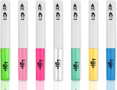 Elitty Vaca-yay Colour Waterproof Liquid Eyeliner Combo , Pack of 7, Lasts Upto 12Hrs 28 ml(Cyan Green, Deep Pink, Hot Pink, Yellow, Neon Green, Light Blue,Silver)