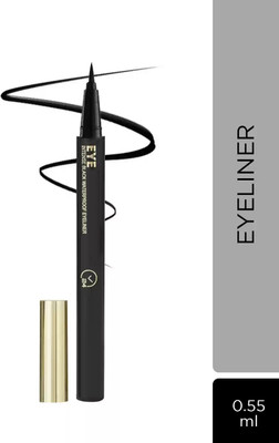 EVERERIN Best Jet Black Eyeliner for Long Lasting Stay, Smudge Proof 0.55 ml(BLACK)