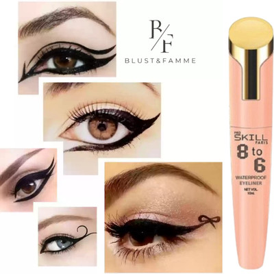BLUST&FAMME Liquid Skill paris 8 to 6 eyeliner pack of 1 8 ml(Black)