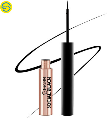 MARS Liquid Eyeliner | Social Black & Long Lasting Formula | Water & Smudge Proof 5 ml(Black)