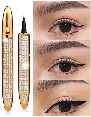 FLORERO Black Shiny Diamond Liquid Eyeliner for Long Lasting Stay 1.5 g(BLACK)