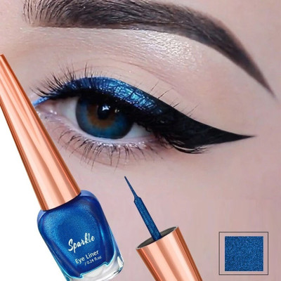 FLORERO Glitter Eye Liner Long Lasting , Waterproof 6 ml(METALLIC BLUE)