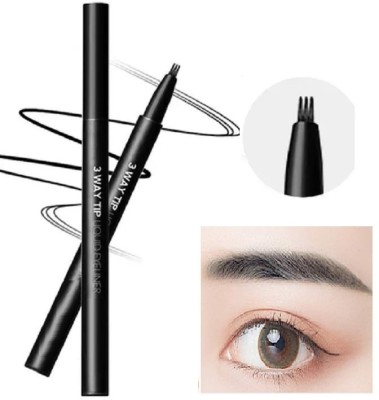 Latixmat 3 Tip Liquid Eyeliner Waterproof Multi Use Liner Pen 1.2 ml(Black)