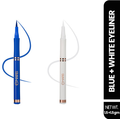 MARS Ultra Fine Smudge and Water Proof Sketch Eyeliner 3 g(White and Blue)