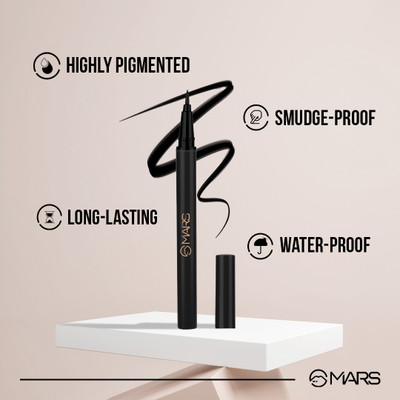 MARS City Strokes Charming Eyes Liquid Eyeliner Smooth Glide Long-lasting Eyeliner 1 ml(Black)
