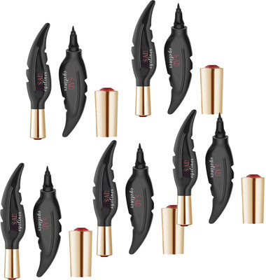 NG MART MAS EYELINER SKETCH BLACK FEATHERS FOR 24hr WATERPROOF EYELINER PACK OF - 5 100 g(BLACK)
