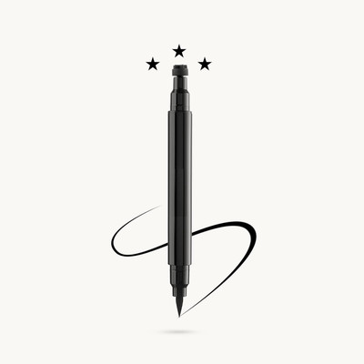ADJD 2 in 1 Glossy Smudge Proof Makeup Beauty Eyeliner & High Quality 2.5 g(BLACK)