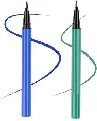 Yuency New Long Lasting Water Proof multi color Sketch Eyeliner 6 g(blue and green)