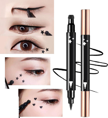 FRAILENO 2in1 Magic Star Stamp Eyeliner Super Eyeliner with Star Pattern pack of 1 20 g(BLACK)