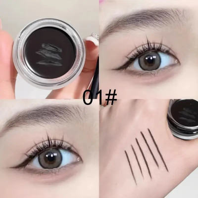 BLUEMERMAID Gel Eyeliner Pot With Brush Intense Pigmentation 5 g(Black)