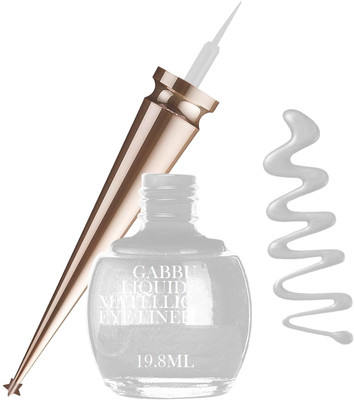 GABBU Liquid Eyeliner Good look Matellic Silver 19.8 ml(Matellic Silver)