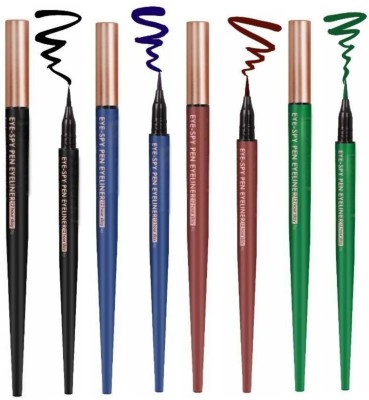 LOVE HUDA Waterproof Long Lasting Eye Spy Pen Eyeliner Black, Brown, Blue & Green 2 g(Blue, Green, Black, Brown)