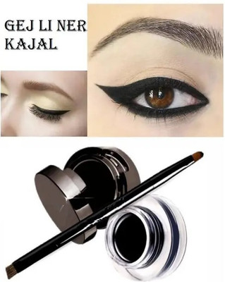 GABBU Gel Kajal Cake & Eyeliner 2in1 With Dual Side Applicator 7 g(Black)