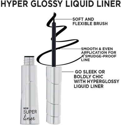 YAWI 24HR Long Lasting | Fine Tip For Precise Smooth Application 6 ml(JET BLACK)