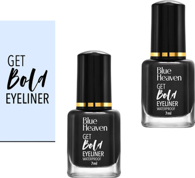 BLUE HEAVEN Get Bold Eyeliner Waterproof Black Diamond 7 ml pack 2 pp 14 ml(BLACK)